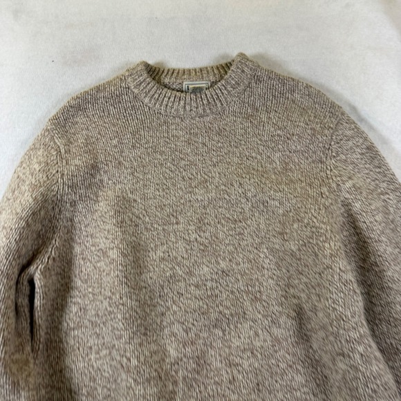 L.L. Bean Other - LL Bean Mens Lambswool Crewneck Sweater Oatmeal Marl Beige Large 237769